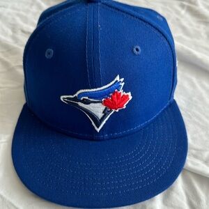 New Era 6 3/4 Fitted Blue Jays Hat (Custom Asher embroidered on side)